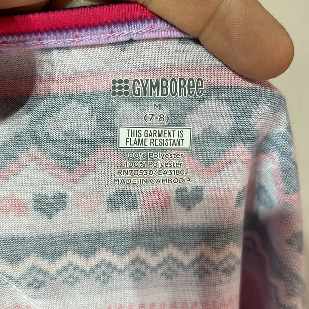 Gymboree long sleeve pink purple nightgown ruffle hemline nwt 5 or 7 size